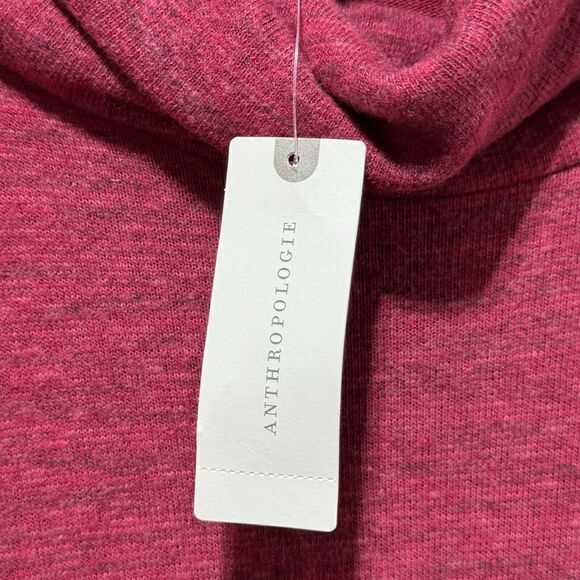 Anthropologie Sunday in Brooklyn Sweater Dress Women's Large Wine ruffle hem NWT - Picture 12 of 16